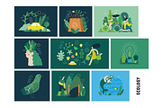 Ecology flat vector illustrations, a Templates & Theme by Grivina's shop (Thumbnail 19 of 31)