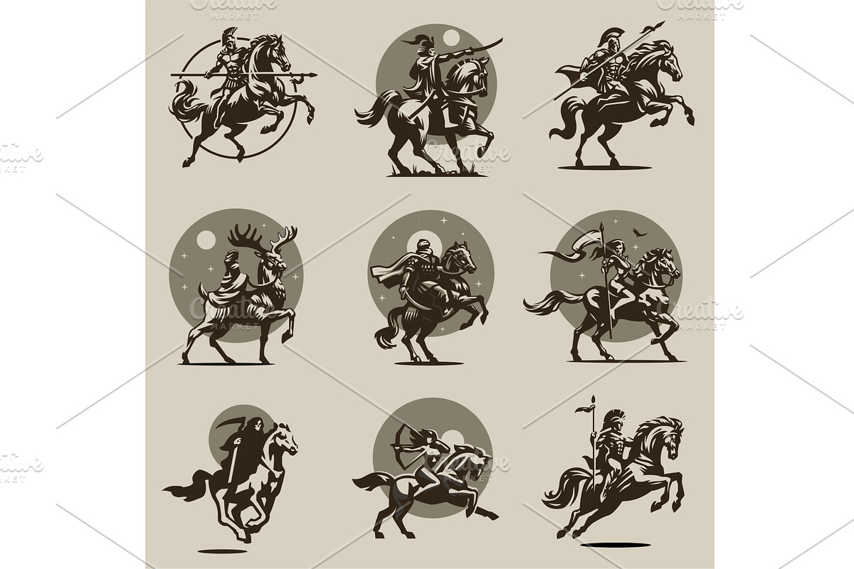 Medieval warrior on horseback, an Object Illustration by Masterlevsha