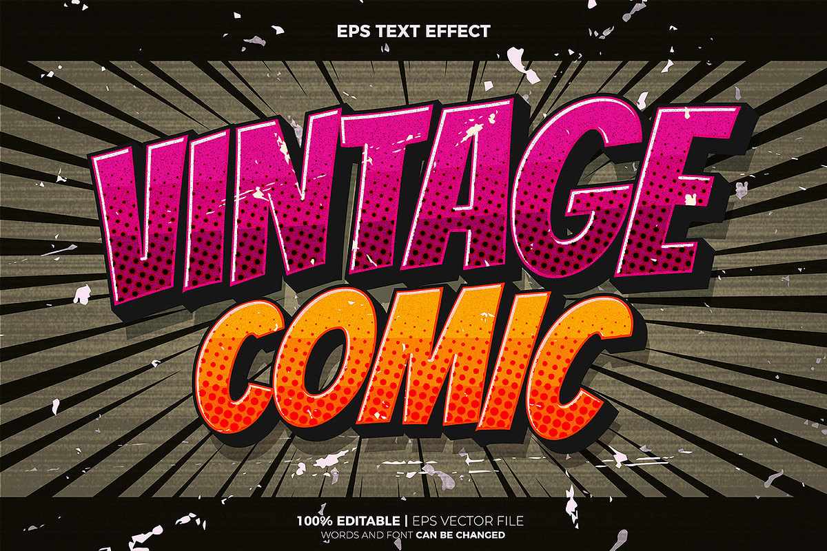 Old Comic Cartoon EPS Text Effect, a Layer Style Add-On by Agung Kreatif (Photo 3 of 5)