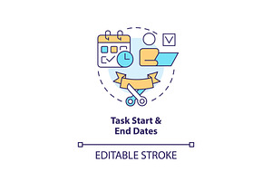 Task start and end dates concept, an Icon by IMG Visuals