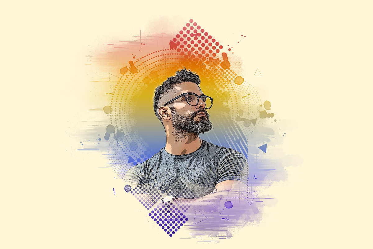 Geometric Portrait Photoshop Action, an Action Add-On by Photoshop Action (Photo 7 of 11)