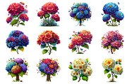 Watercolor Hydrangea Clipart,Spring, an Illustration by Dream Creation (Thumbnail 3 of 4)