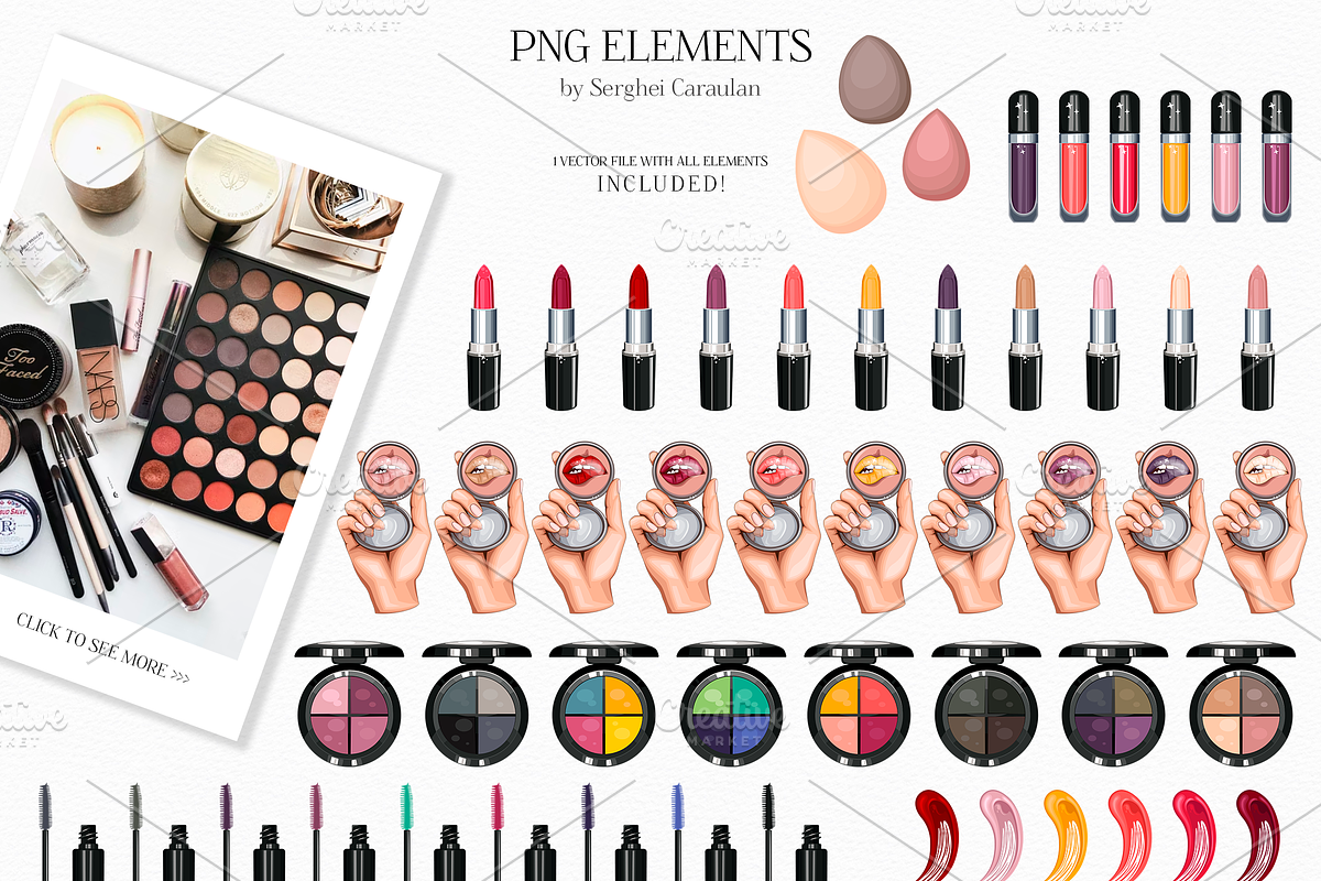 Makeup Clipart Collection, an Illustration by Serghei Caraulan (Photo 2 of 4)