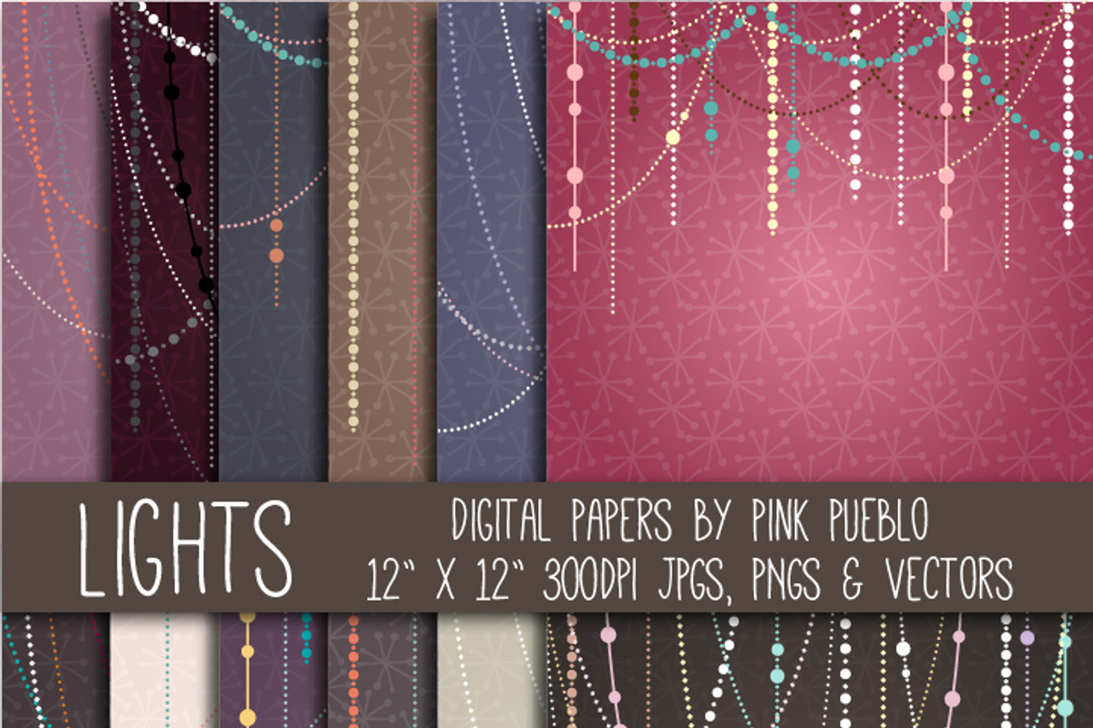 Holiday Lights Papers or Backgrounds