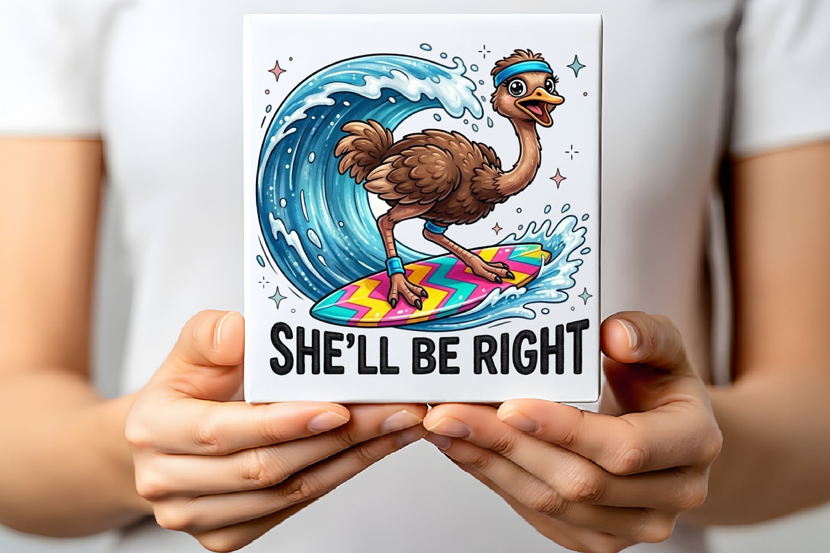 Funny Surfing Emu Beach PNG, an Illustration by CraftArtStudio (Photo 3 of 4)