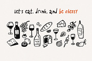 Whimsical Pizza & Wine Party set, a Food Illustration by Madiwaso (Thumbnail 11 of 11)