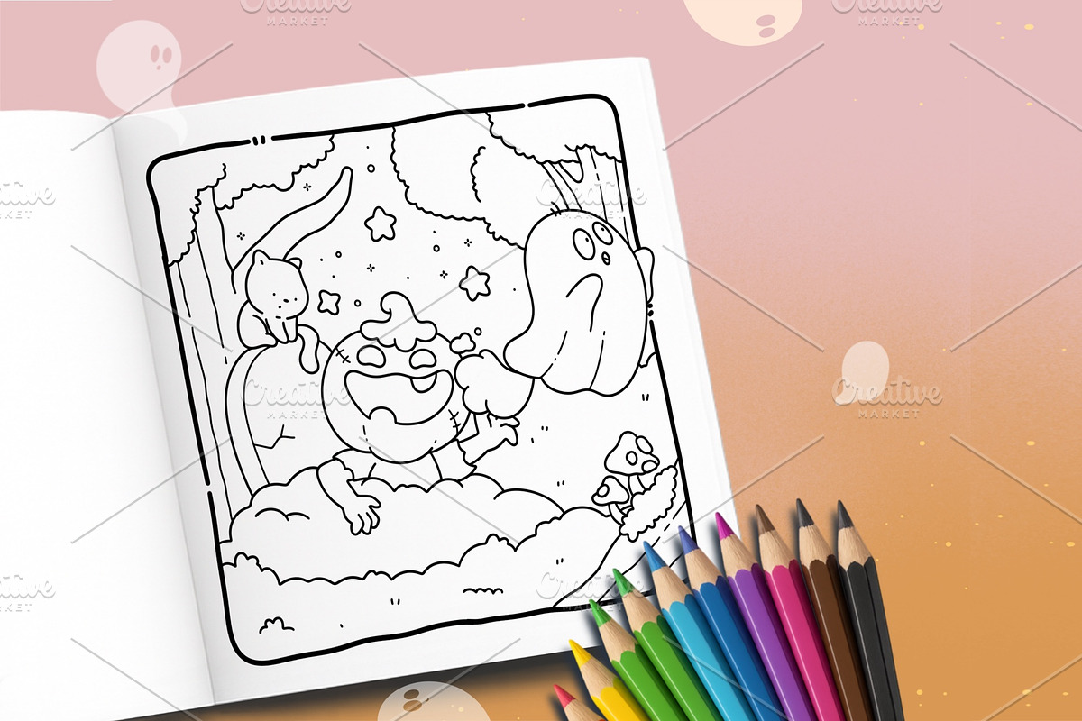 Spooky Cute Halloween Coloring Pages, an Education Illustration by Bold & Easy Coloring Book (Photo 3 of 4)