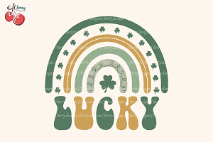 Lucky Rainbow Retro Patrick Day SVG