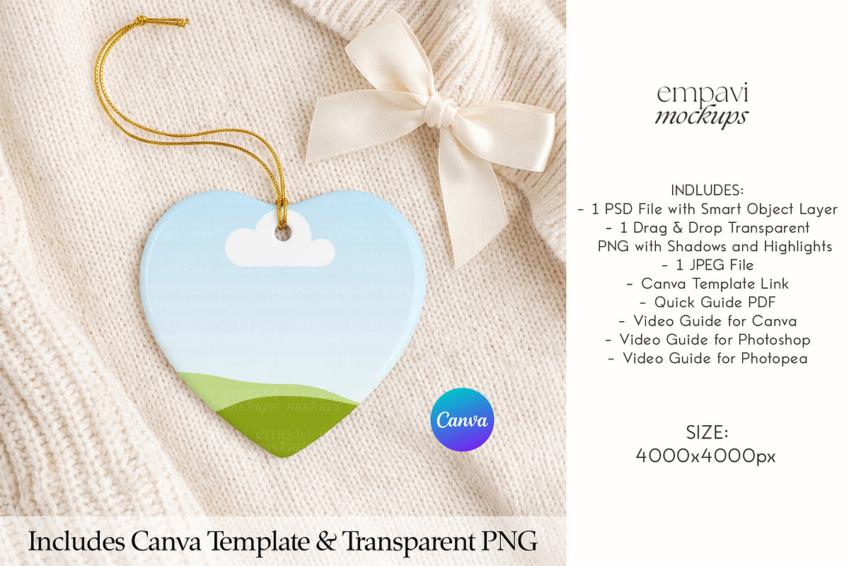 Heart Ornament Mockup, a Household Mockup by EmpaviMockups (Photo 6 of 6)