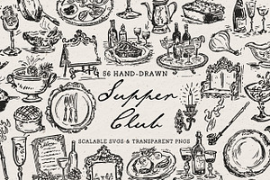 Dinner Party Clipart, Supper Club