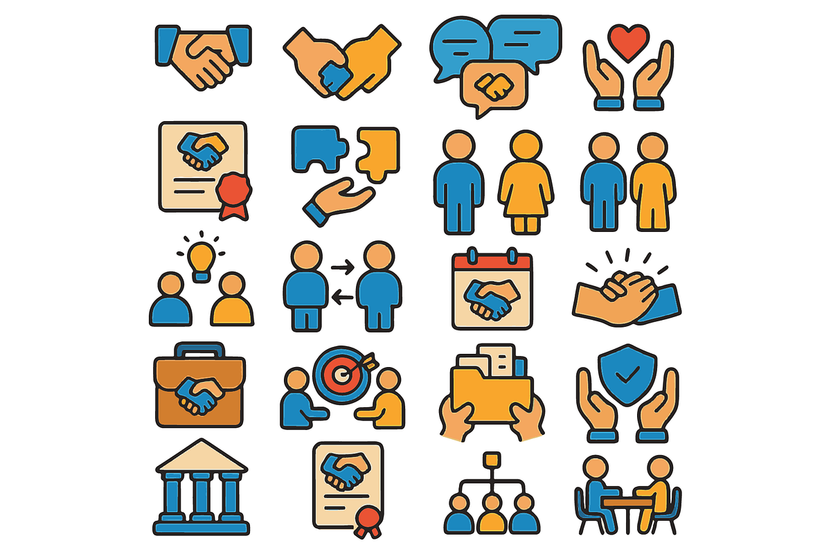 Business Partnership Icons, an Object Graphic by nikagraphic