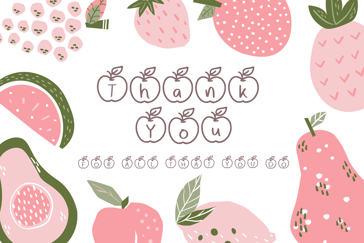 Apple Fruit Font Duo, a Font by Aisyah (Photo 5 of 6)