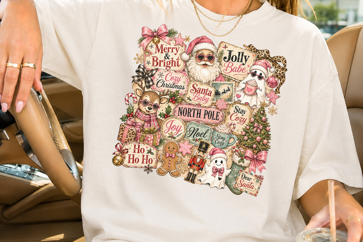 Vintage Pink Coquette Christmas PNG, a Seasonal Illustration by Rose Art (Photo 2 of 4)