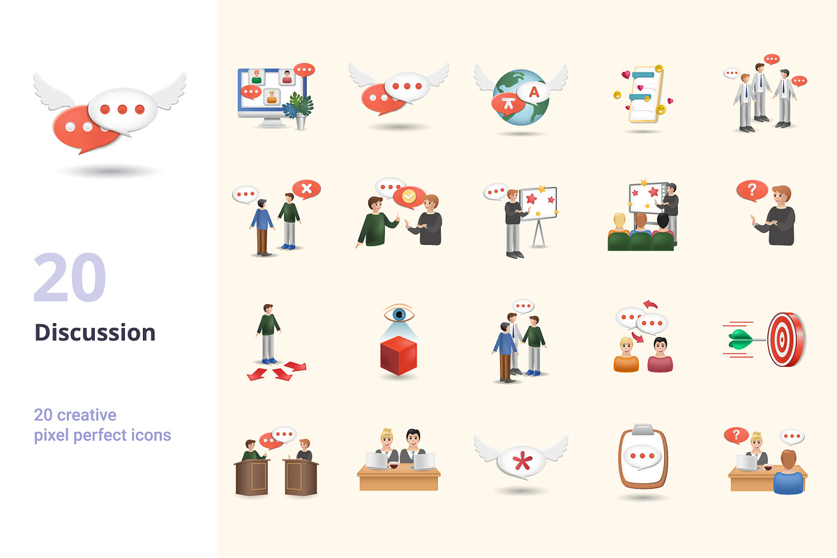 Discussion 3D Icons Set Bundle, an Object Graphic by Aimagenarium@gmail.com (Photo 1 of 21)