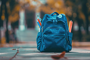 Modern school backpack, Back To School concept, a School & Education Photo by AlyaAnd