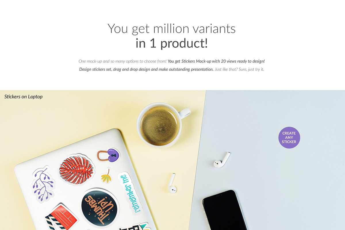 Sticker Shape Creator 20xMockups, a Print Template by Mocca Mockups Store