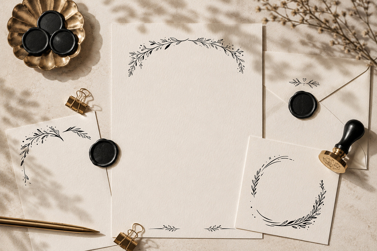 19 Botanical Ink Wreaths & Leaves, an Object Graphic by Christine Krahl (Photo 6 of 8)