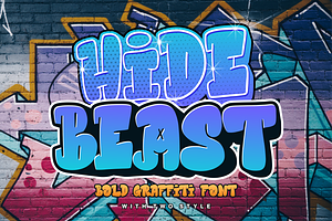 Hidebeast A Bold Graffiti Font