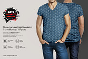 Muscular Men T Shirt Mockup Template, a Shirt Mockup by Designertale (Thumbnail 1 of 5)