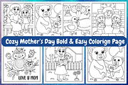Cozy Mother's Day Coloring Book V-02, a Seasonal Illustration by Coco Bloom (Thumbnail 1 of 4)