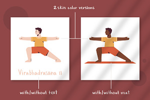 Kids Yoga Vector Illustration Set