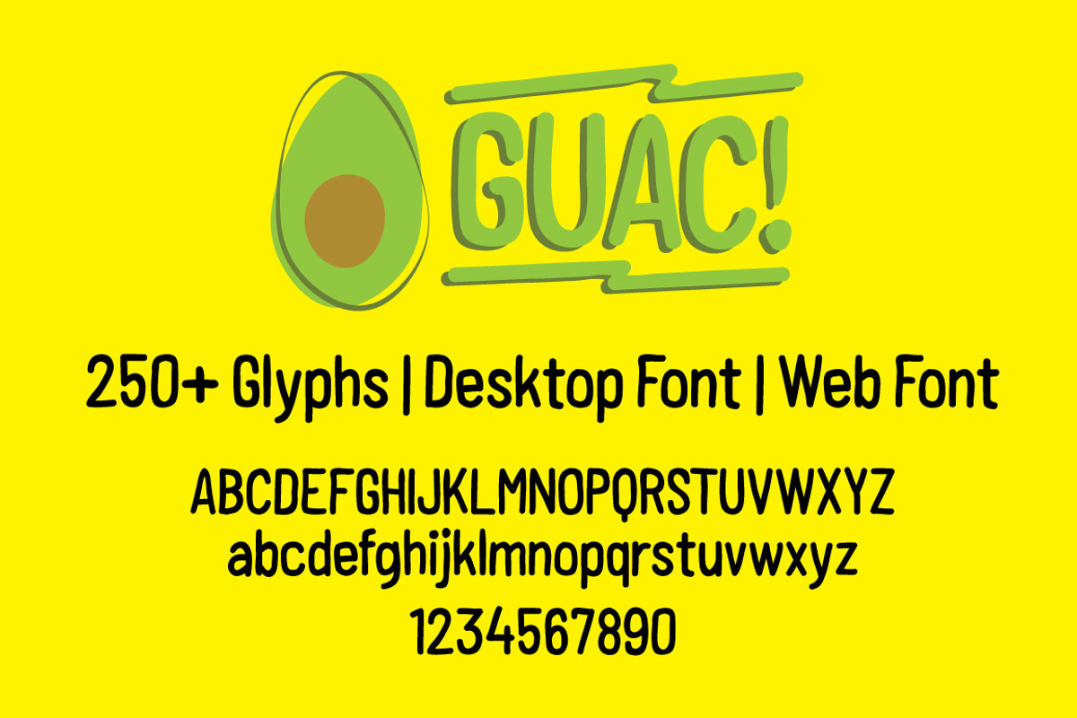GUAC! Handmade Font For A Good Time. preview 2