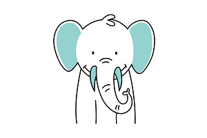 Quiet vibrant elephant, an Animal Illustration by Things for designers