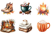 Cozy Autumn Clipart Cozy Fall Clipar, an Illustration by cherrydesign (Thumbnail 3 of 3)