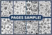 200 Flowers Zentangle Coloring Pages, an Illustration by BrightMart (Thumbnail 2 of 3)