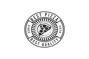 Set Of Pizza Badges, Labels And Logo