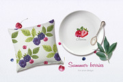 Summer berries watercolor, an Illustration by oKOLOstyle (Thumbnail 4 of 5)