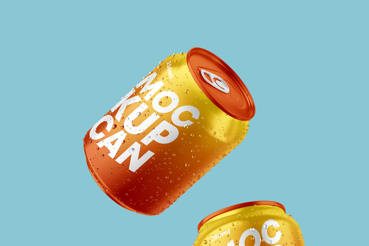 250ml 6 Small Metallic Can Mockups, a Product Mockup by Graphic Bird (Photo 7 of 9)