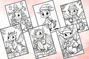 Christmas Dragon Coloring Pages, an Animal Illustration by Catchy Ideaz (Thumbnail 2 of 3)