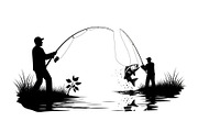 Fishing Silhouette Vector Bundle, an Illustration by hafijul (Thumbnail 7 of 51)