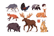 Wild forest animals set, patterns, an Animal Illustration by PaperTrident (Thumbnail 2 of 6)