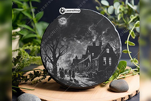 Dark Gothic Village Spooky Halloween