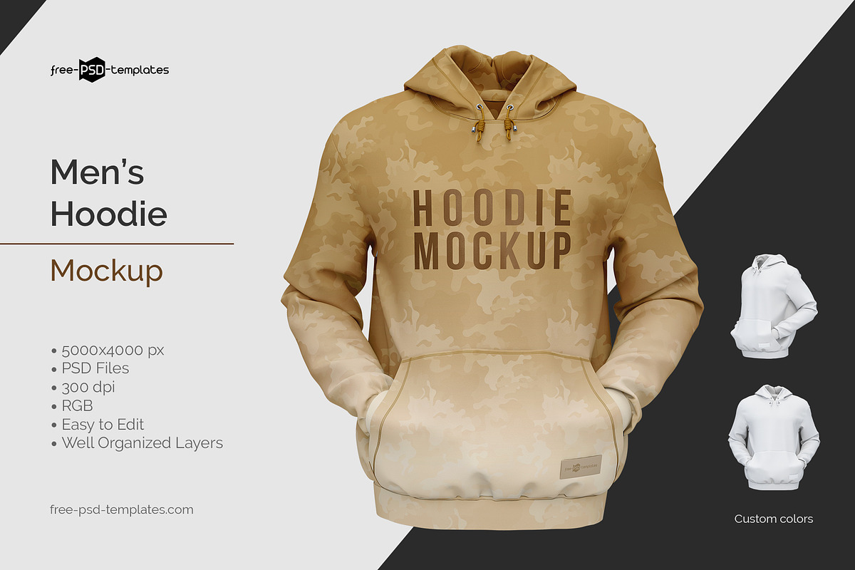 Men's Hoodie Mockup, a Hoody Mockup by Free-PSD-Templates