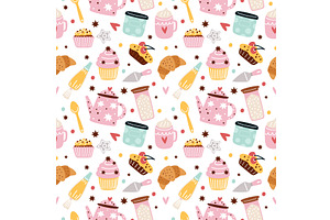 Confectionery seamless pattern, a Food Illustration by Vectorbuum