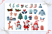 Merry Christmas clipart & pattern, an Illustration by SleptArt (Thumbnail 2 of 4)