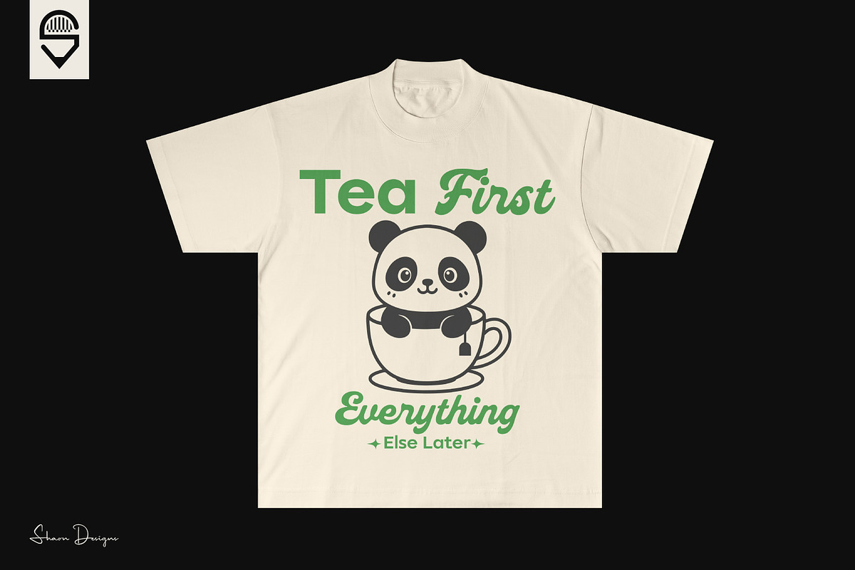 Cute Panda In A Teacup, T-shirt, an Animal Illustration by shaondesigns (Photo 4 of 4)