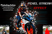 Pixel Stream Effect Photoshop Action, an Action Add-On by Studio Retouch (Thumbnail 1 of 12)