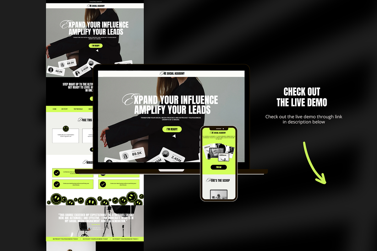 Bold Sales Page Template for Coaches, a Landing Page Template by Row Creative (Photo 9 of 9)
