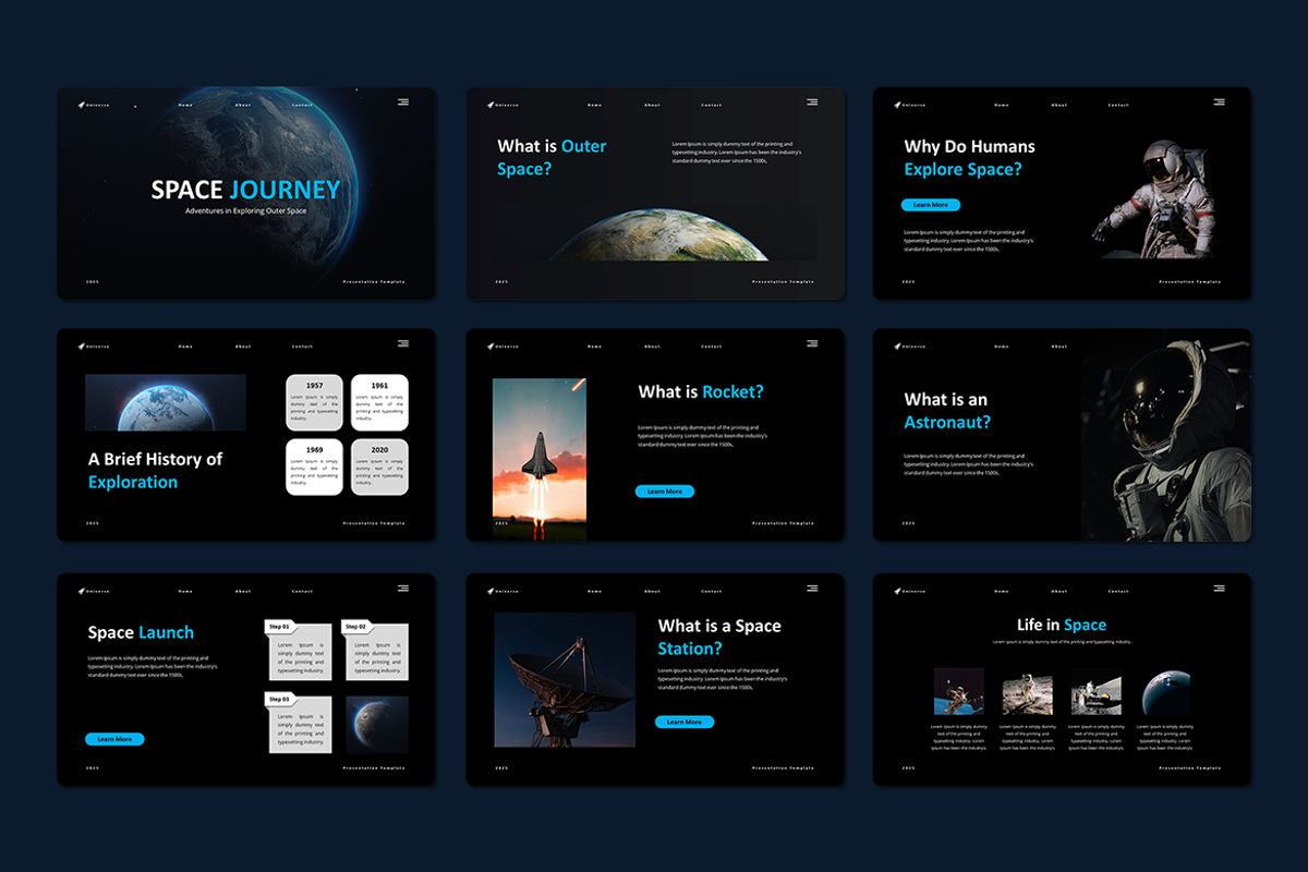 Space Journey - Keynote Template, a Presentation Template by Iqsiart Studio (Photo 2 of 3)