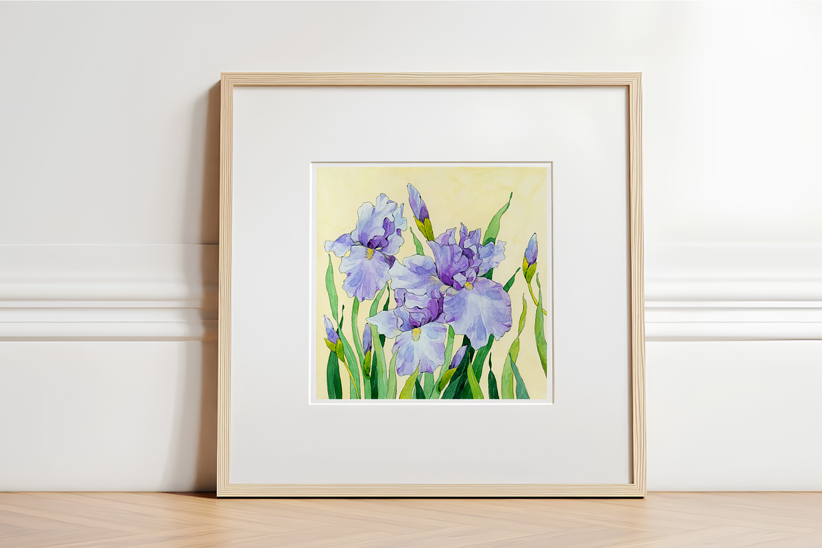 Watercolor Purple Irises Printable, a Decorative Illustration by Harmony Draws (Photo 3 of 3)