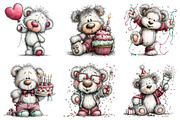 Whimsical Birthday Teddy Bear Clipar, an Illustration by Dream Creation (Thumbnail 5 of 6)