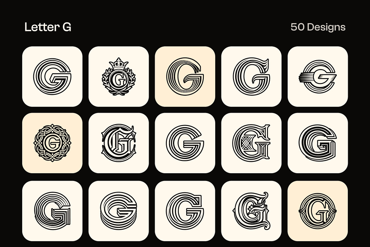 1400 Alphabet Letters Logo, a Solid Icon by Creative Stall (Photo 14 of 34)