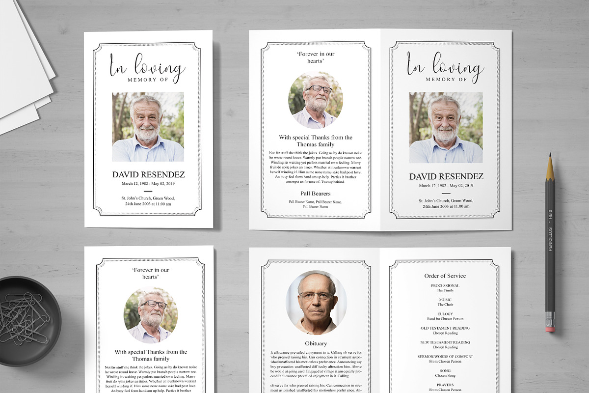 Memorial Program Template, an Invitation Template by TemplatesForest (Photo 3 of 3)