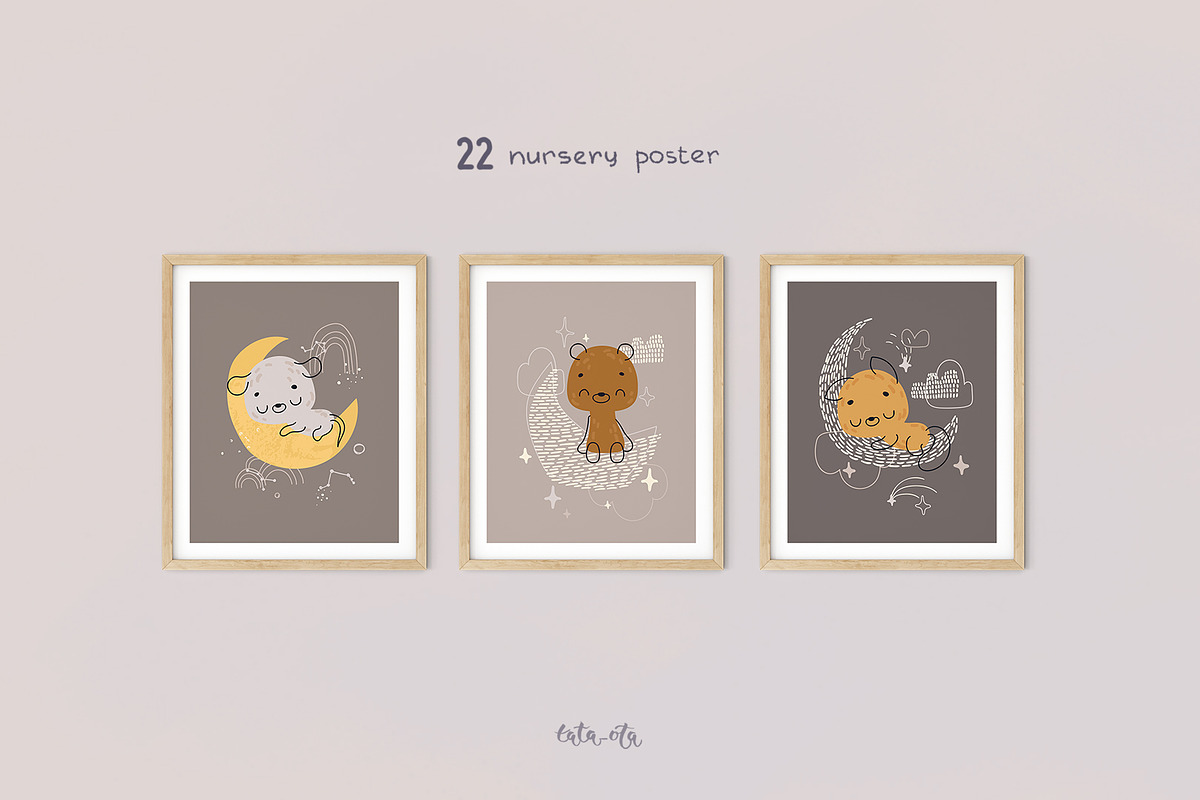 Sleeping baby animals. clipart, an Animal Illustration by tata_ota (Photo 6 of 11)