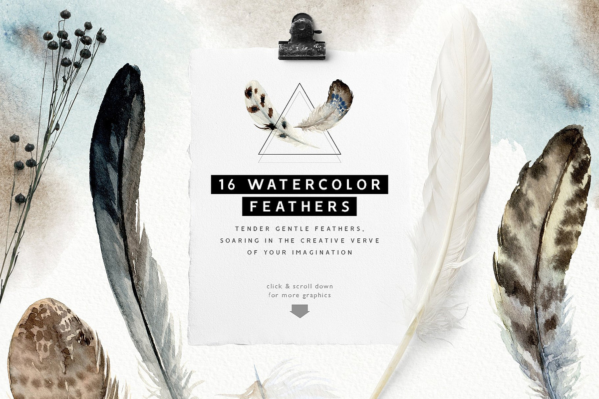 Watercolor Boho Wild Floral Set, a Decorative Illustration by Veris Studio (Photo 10 of 16)