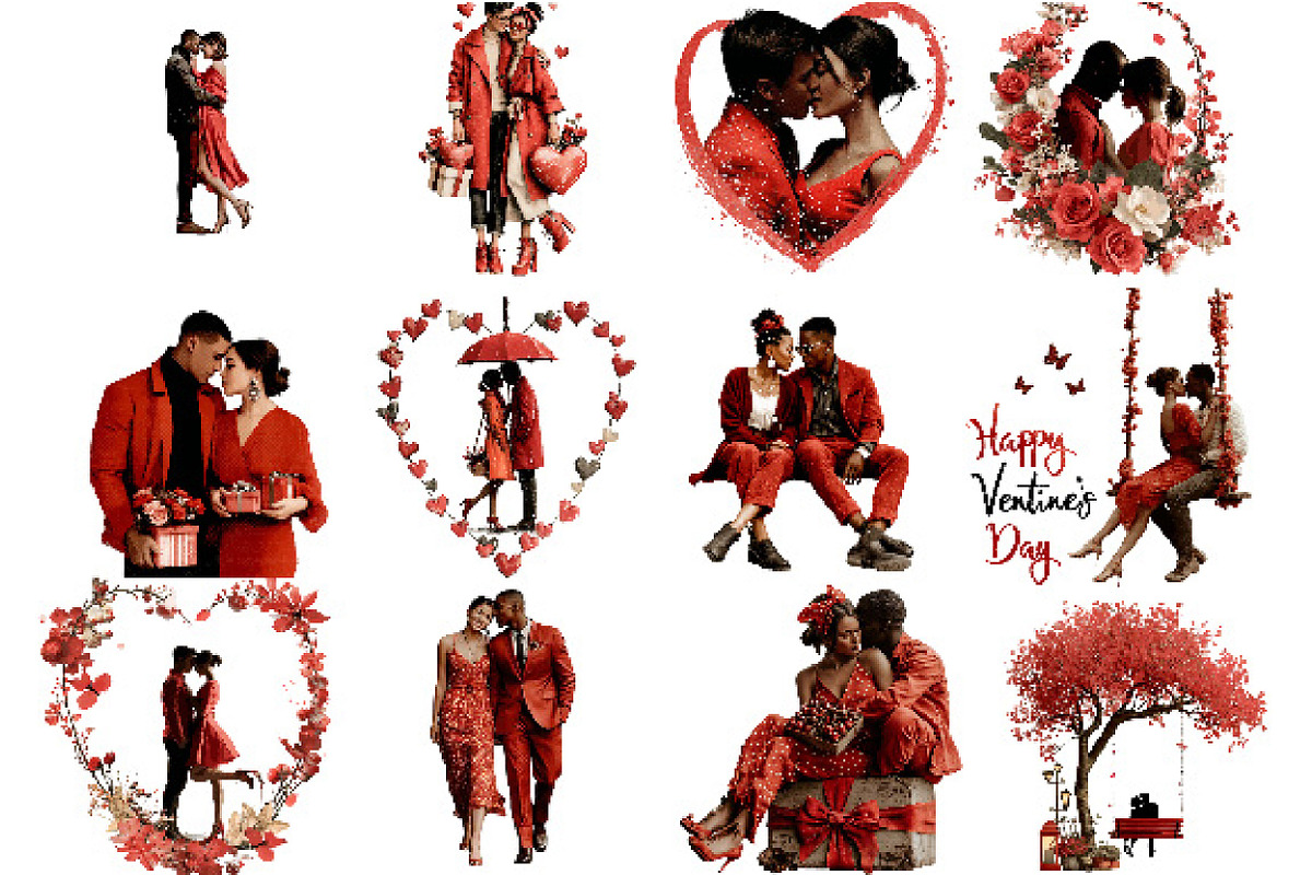 Valentines Day Romantic Couple, an Illustration by Designking (Photo 3 of 5)